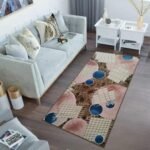 سجادة مقاس 100×190 سم مع ظهر جينز تصوير طبيعي وزن السجادة 2 كجم 500 جرام (بيج × كشمير)