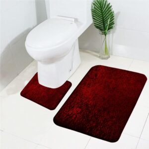 طقم حمام شاج 4 قطع . متعدد الألوان . التصوير على الطبيعة . (احمر)