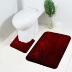 طقم حمام شاج 4 قطع . متعدد الألوان . التصوير على الطبيعة . (احمر)