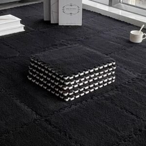 سجادة متشابكة من الاسفنج الناعم المنفوش، سجادة واقية للارضيات والتمارين الرياضية وغرفة الاطفال والمنزل وغرفة النوم . مقاس 30×30 سم عدد 12 قطعة .