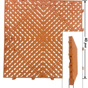 بلاط أرضيات بلاستيك متشابك 40×40 سم، سمك 20 مم – 6 قطع = 1 متر مربع، يتحمل حتى 21 طن، مضاد للانزلاق والمياه، للجراجات والمغاسل والمطابخ والجناين والممرات لون برتقالي